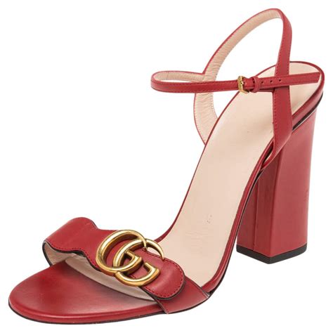 red block heels gucci|gucci marmont block heel sandals.